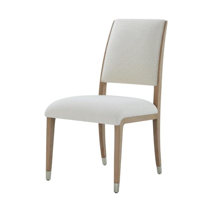 Theodore Alexander Origins Wooden Upholstered Dining Side Chair in Sesame Finish 1