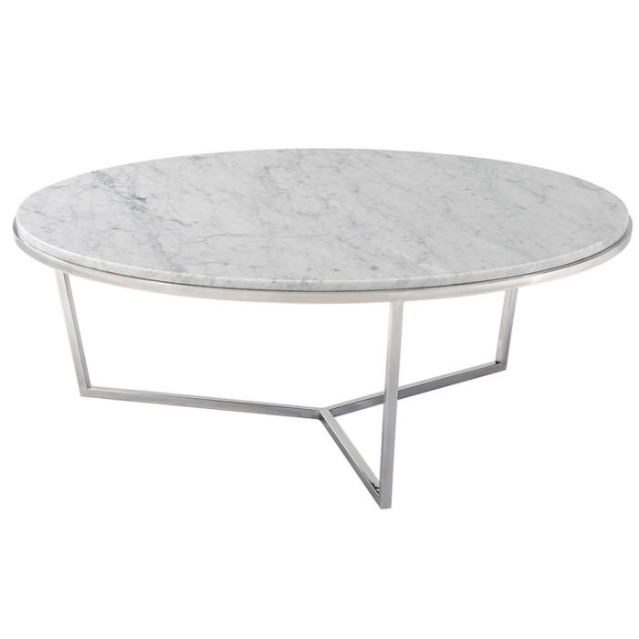 TA Studio Round Coffee Table Fisher in Marble | Theodore Alexander
