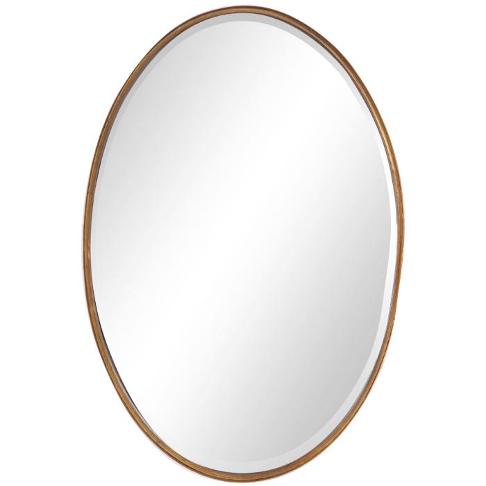 Keiichi Oval Mirror Gold Leaf 1