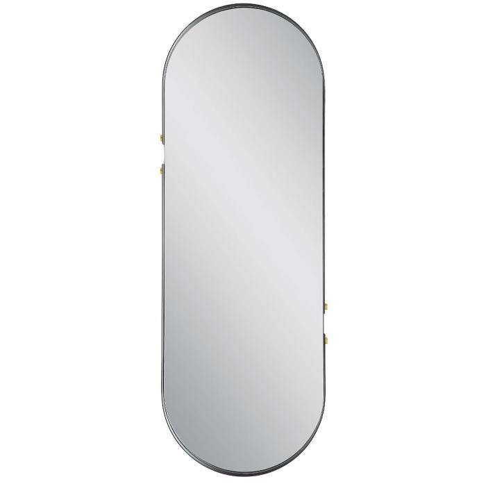 Keiichi Rivet Rectangular Mirror Black & Brass 1