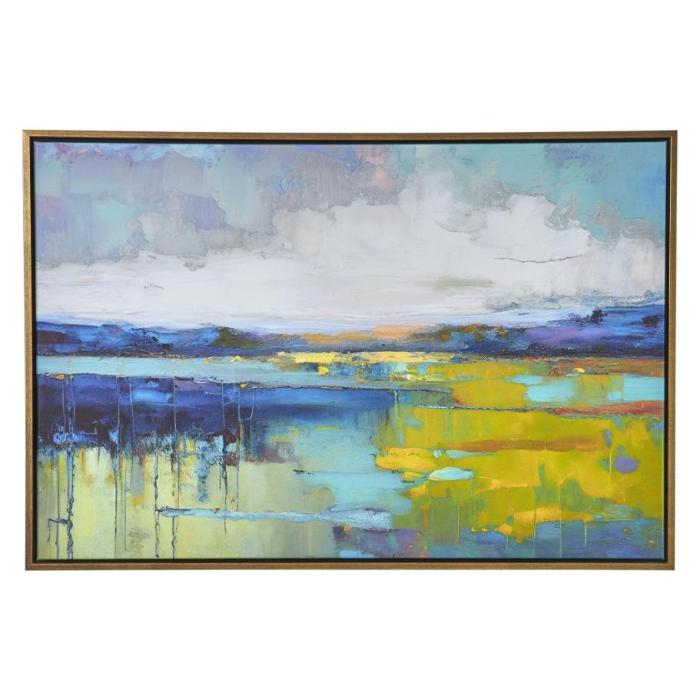 Keiichi Sunset Over Calm Water Framed Canvas 1