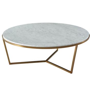 *Table* Large Round Coffee Table Fisher in Marble & Brass