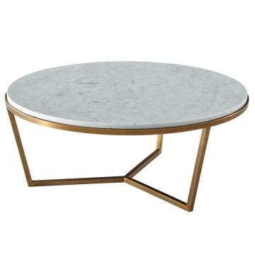 *Table* Small Round Coffee Table Fisher in Marble & Brass